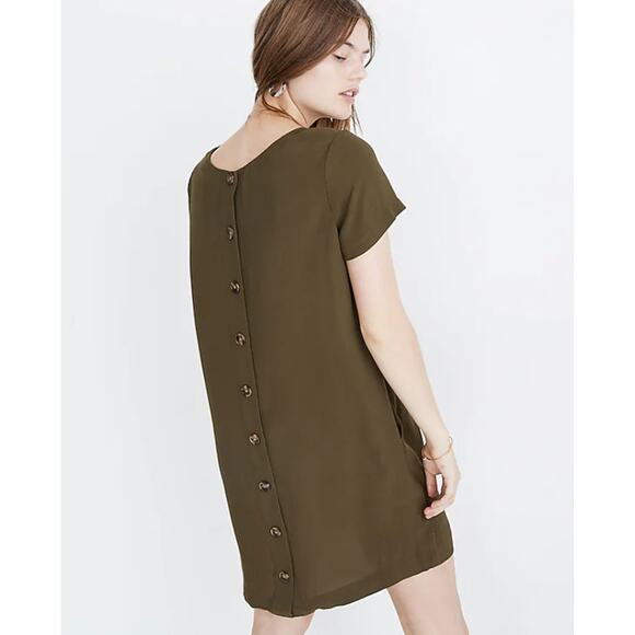 Madewell green button down shift dress - Picture 1 of 6